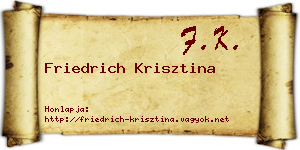 Friedrich Krisztina névjegykártya