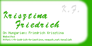krisztina friedrich business card